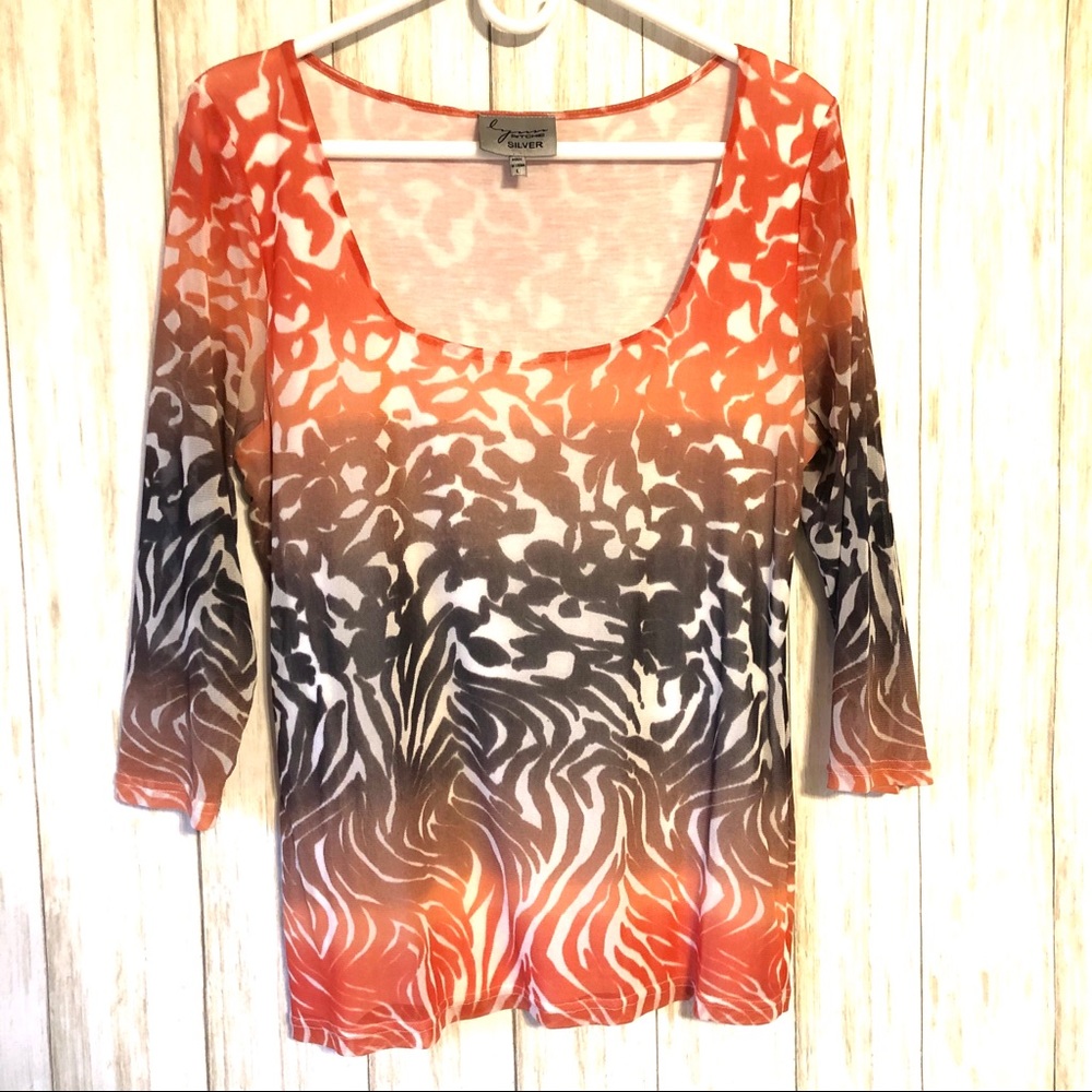 Stretchy mesh sleeve lightweight top | Lynn Ritchie
